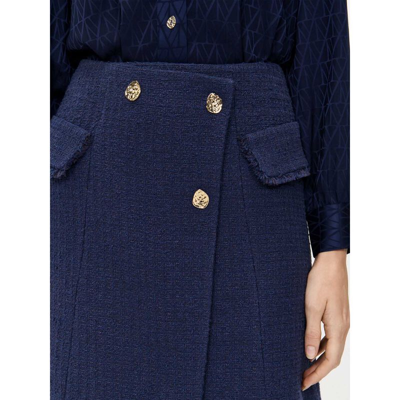 Veronika Maine European Tweed Button Wrap Skirt image number 2
